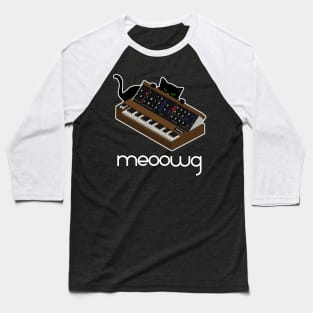 Electronic Musician Funny Cat Meow With Analog Synthesizer Baseball T-Shirt